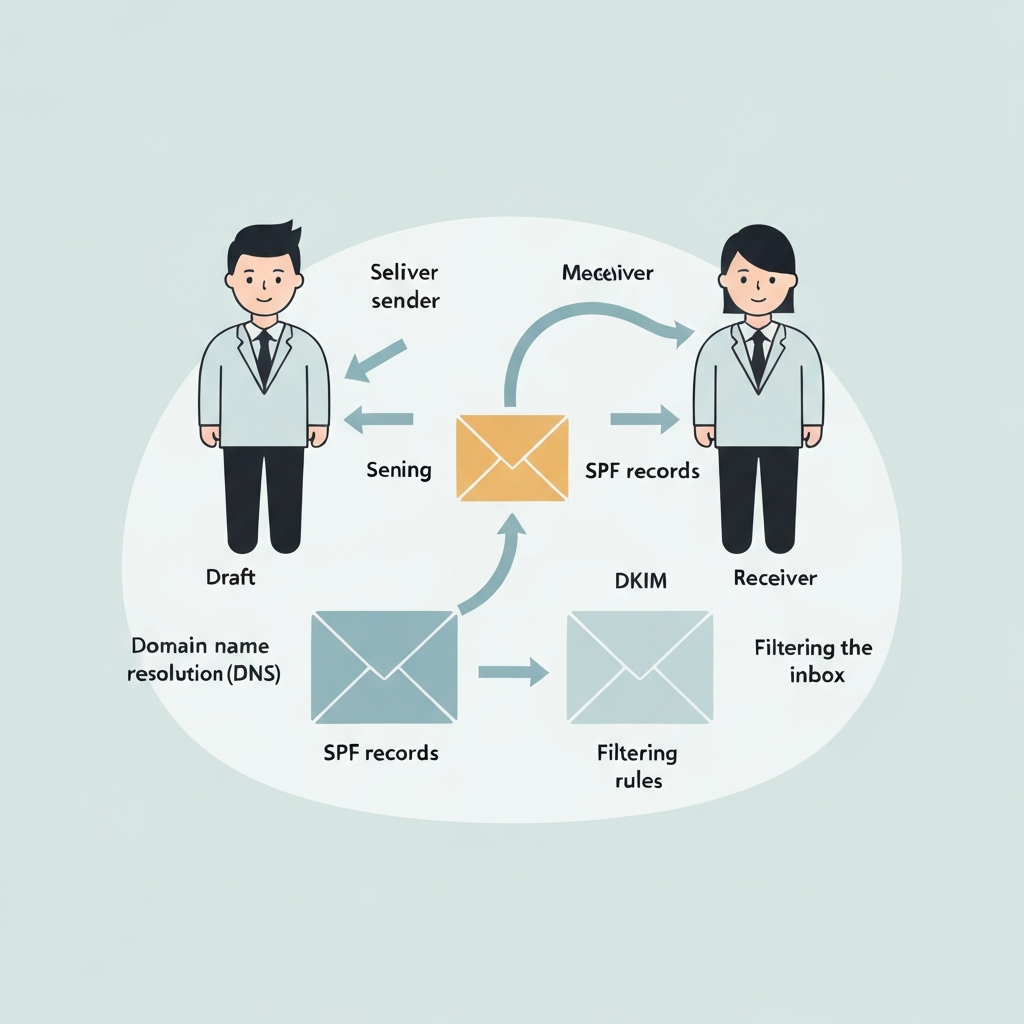 Illustration explaining how to deliver email effectively and ensure inbox placement.