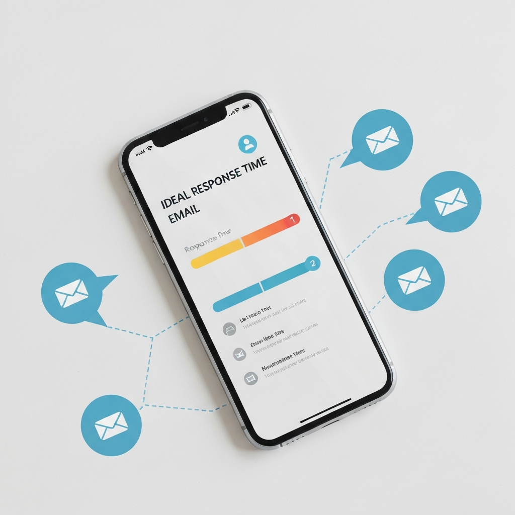 Modern illustration of fast email response time, enhancing email productivity.