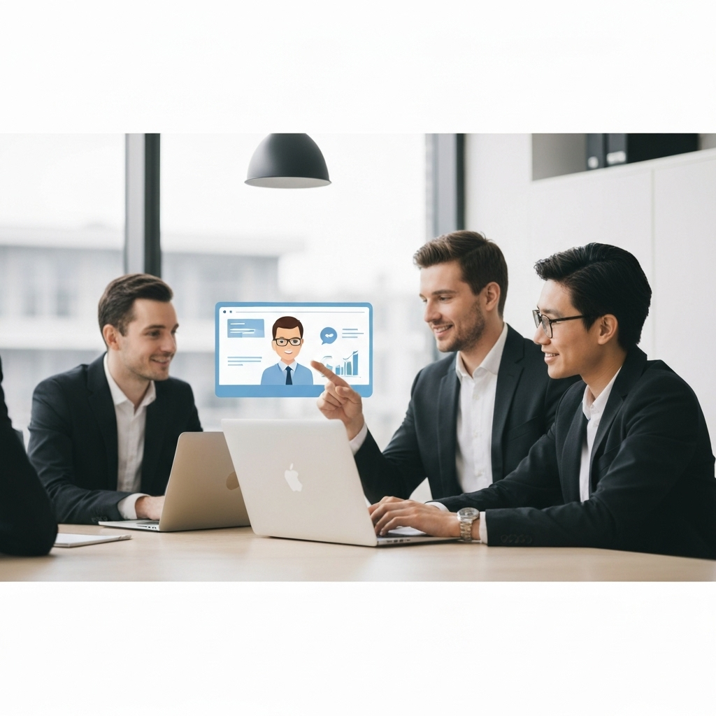 Modern professional using online virtual assistants to manage email efficiently.