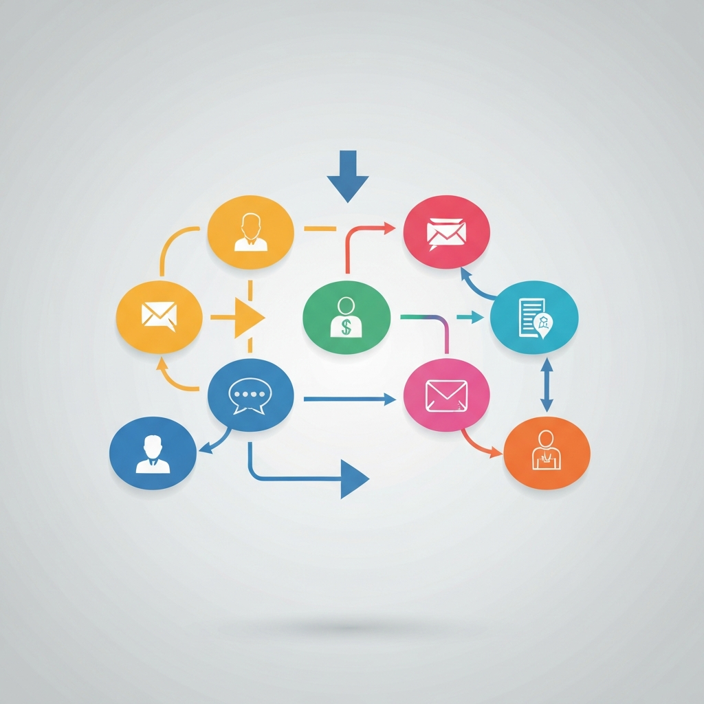 Enhance communication workflow optimization with modern visuals depicting streamlined information flow and data-driven insights.