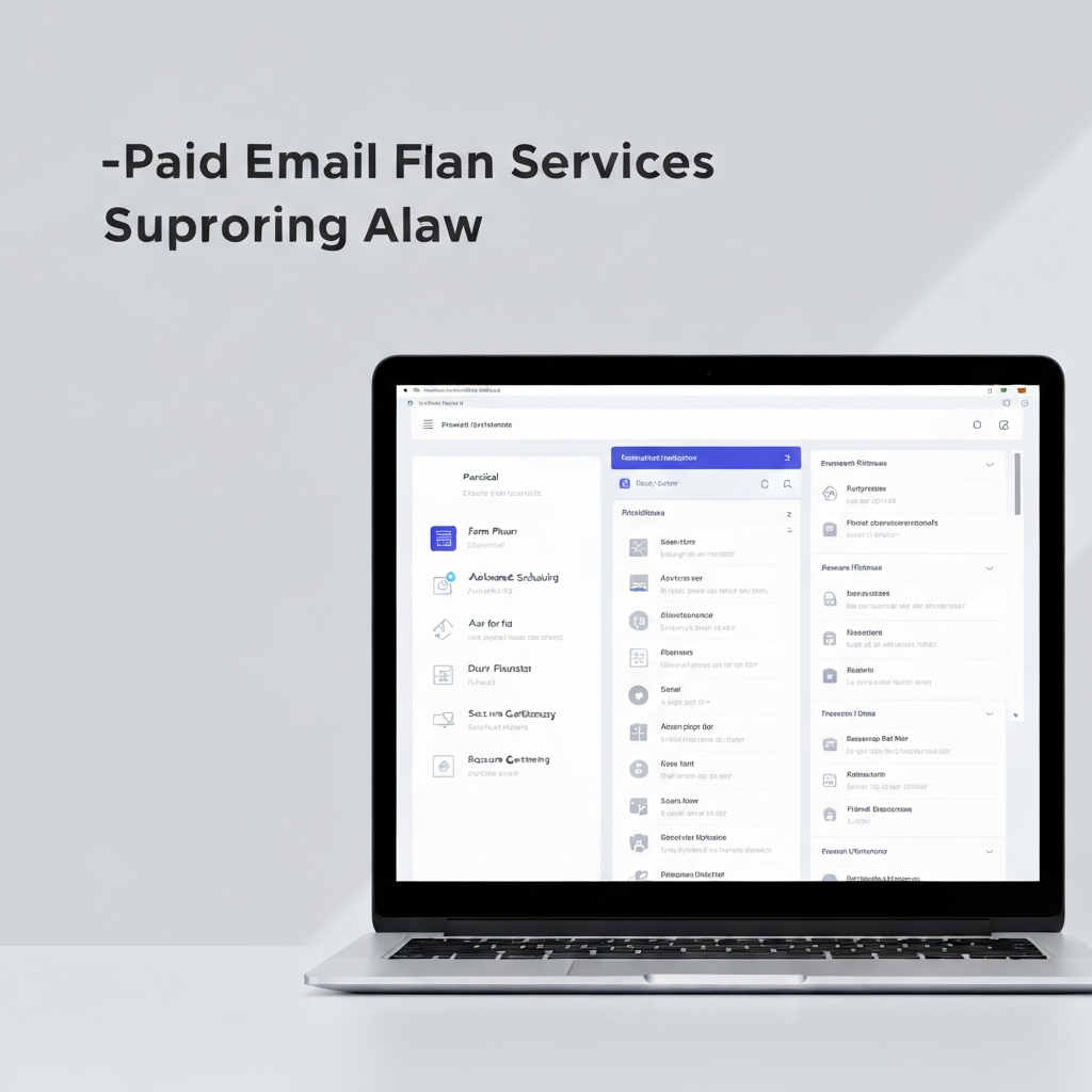 Professional illustration of paid email services boosting business productivity and security.
