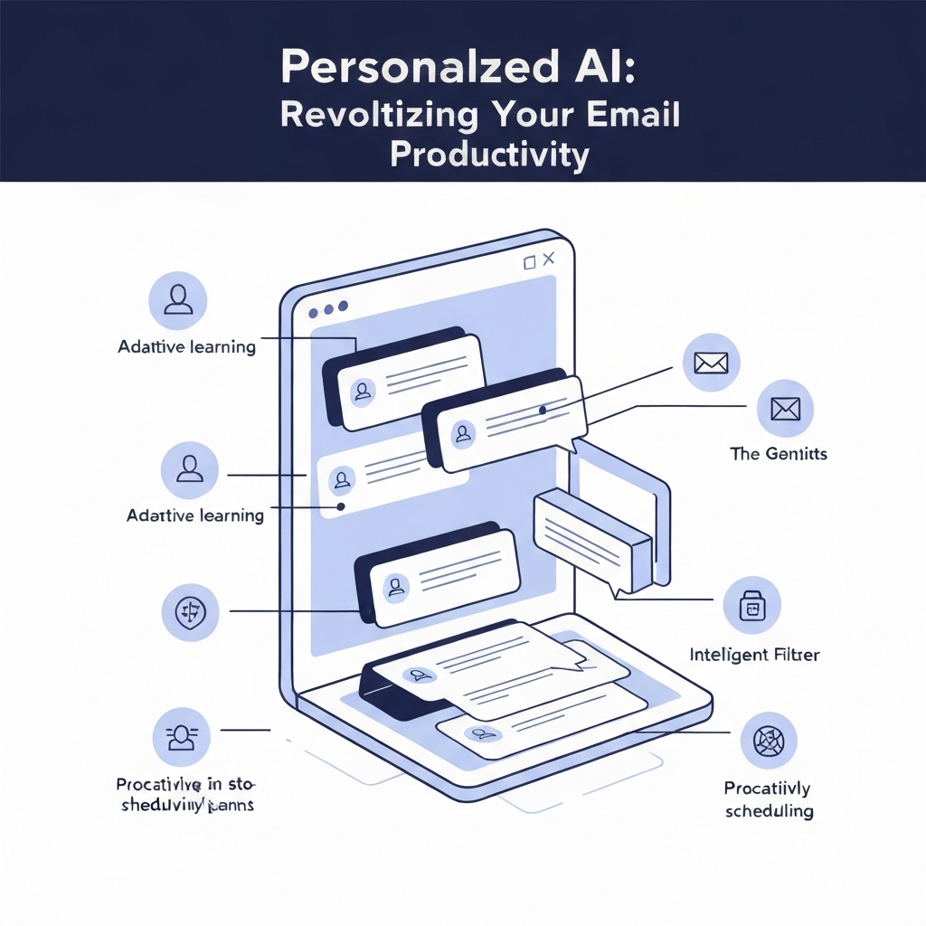 Illustration: Personalized AI connects user data to emails for smart inbox management and tailored productivity.