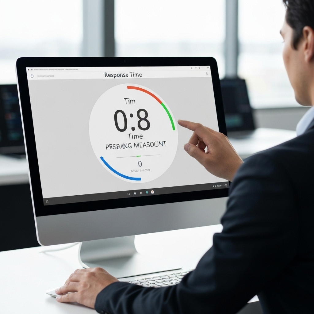 Modern graphic showing response time ROI, linking email speed to business growth.