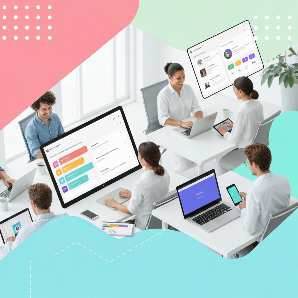 Modern graphic of a secure communication platform enhancing AI email security.