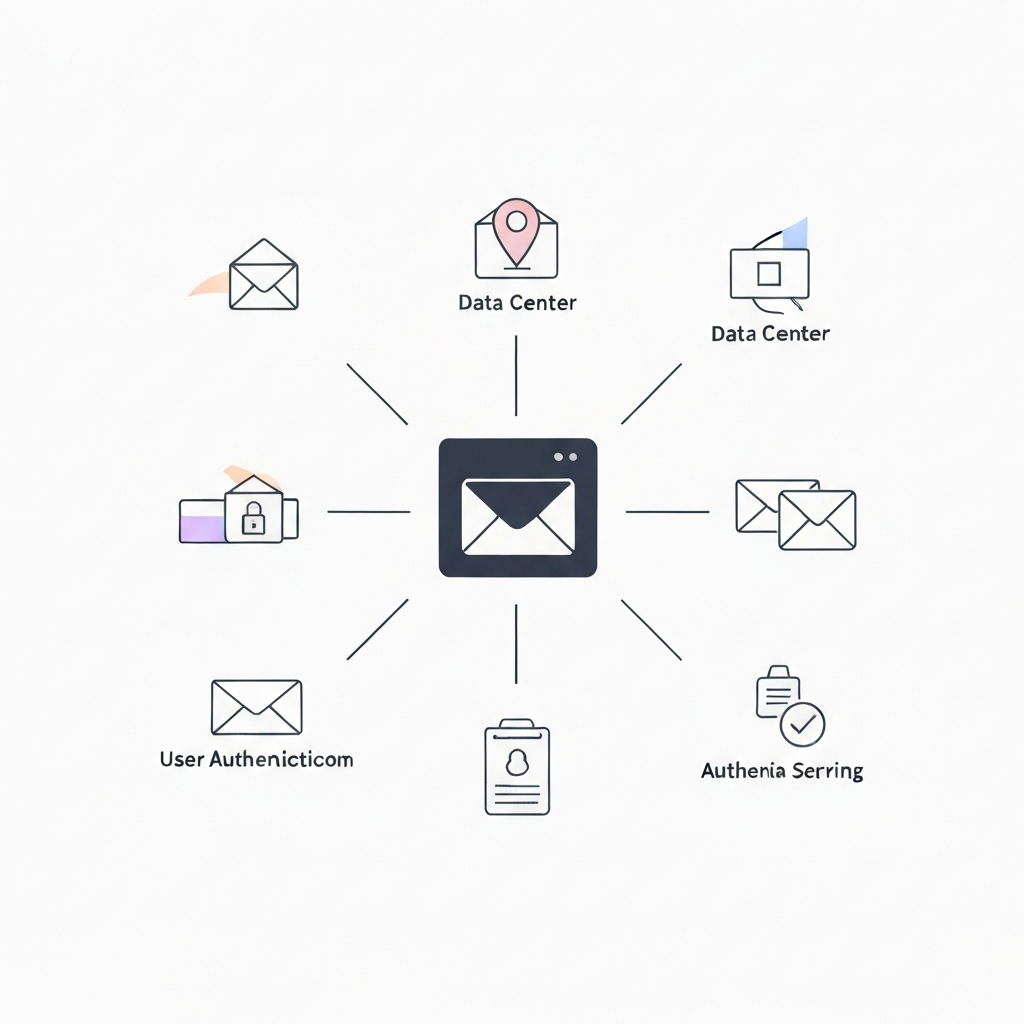 AI enhancing a modern secure email server for robust data protection and privacy.