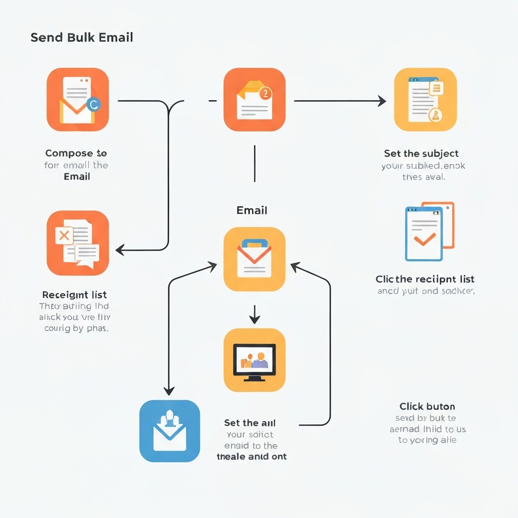 Modern illustration showing how to send bulk email from Gmail effectively.