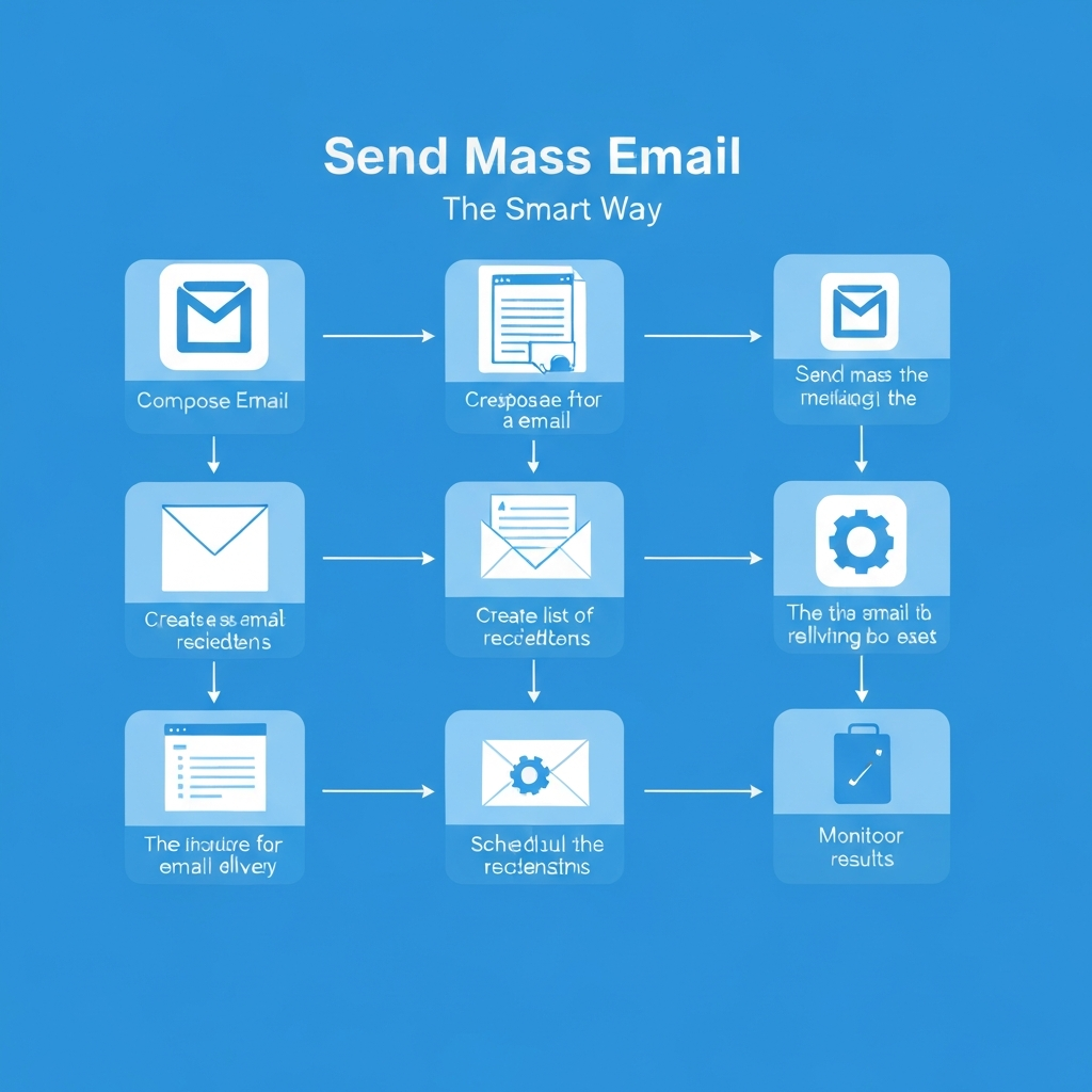 Send mass email in Gmail: Illustration of smart bulk emailing and personalization.