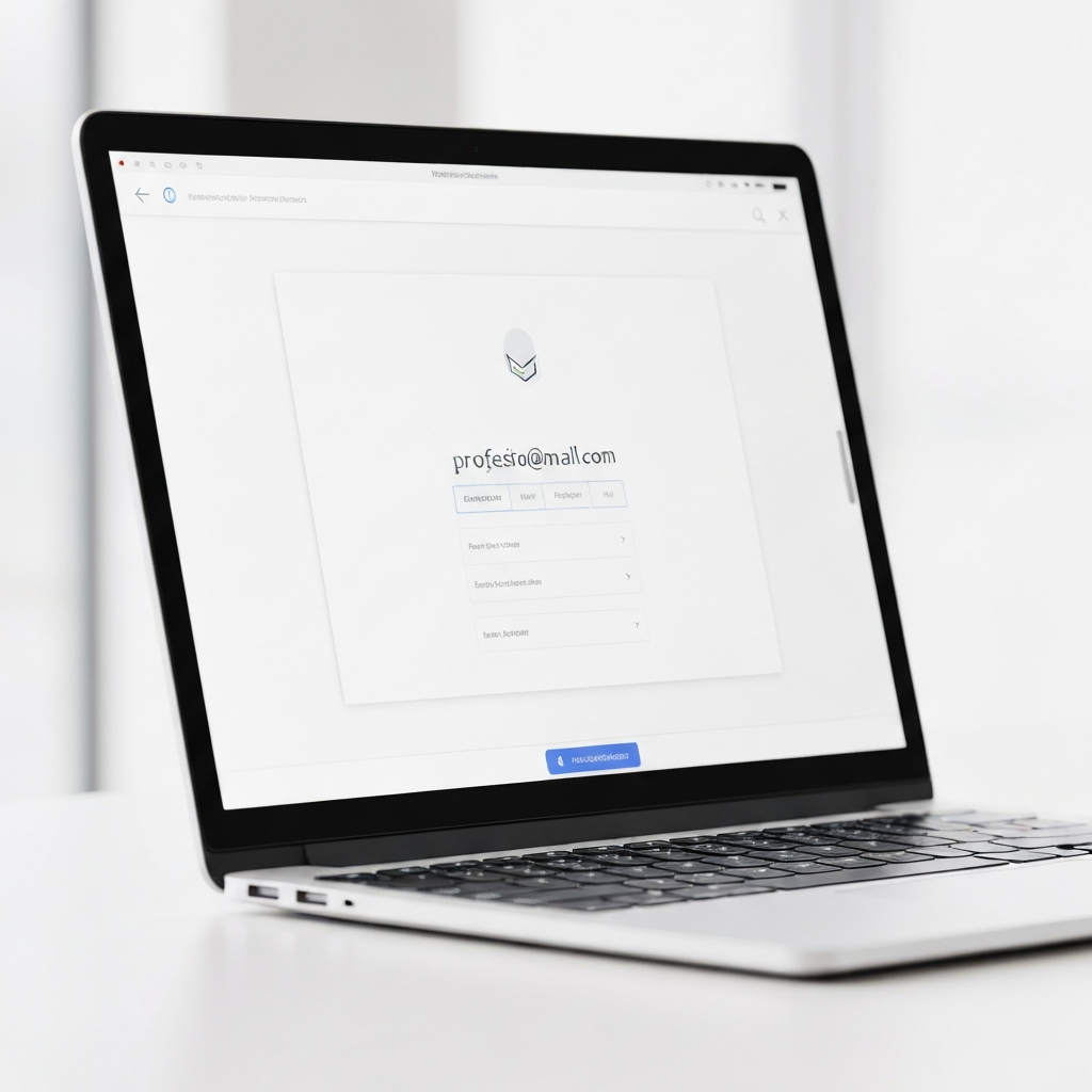 Modern graphic illustrating how to set up company email for professional business communication.