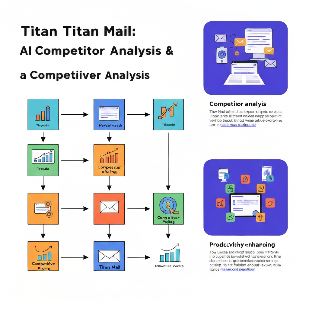Titan Mail AI illustration: Competitor analysis & enhanced email productivity features.
