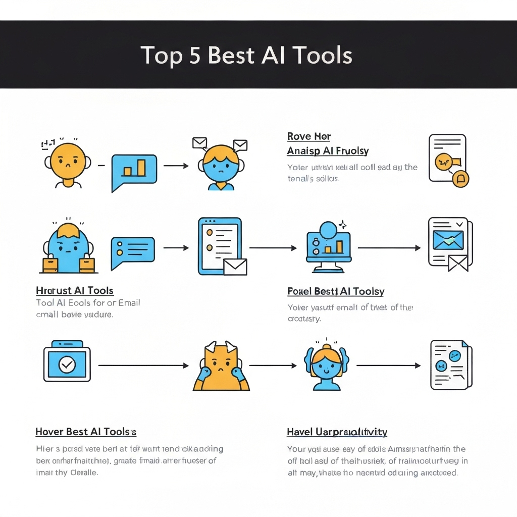 Illustration showing best AI tools enhancing email productivity with smart inbox features.