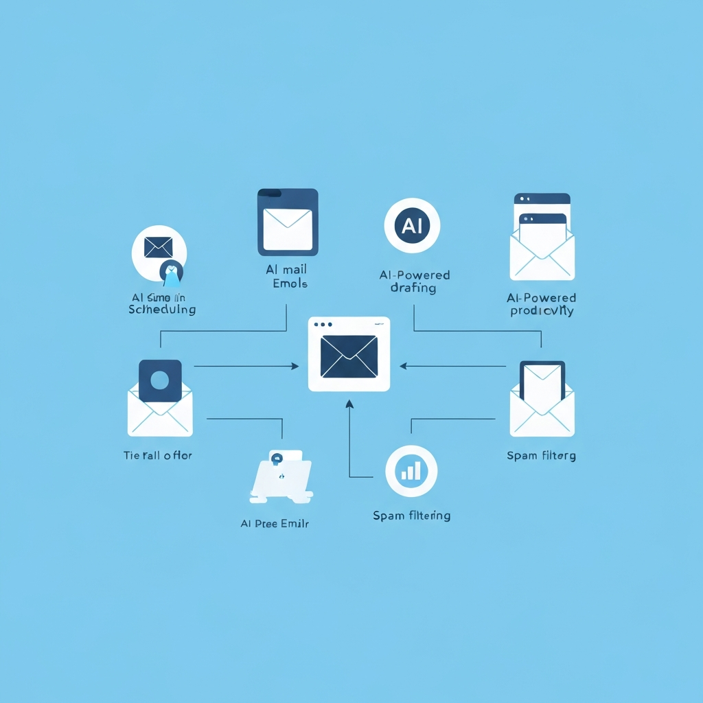 Illustration of how all AI tools integrate to boost email productivity and business communication.