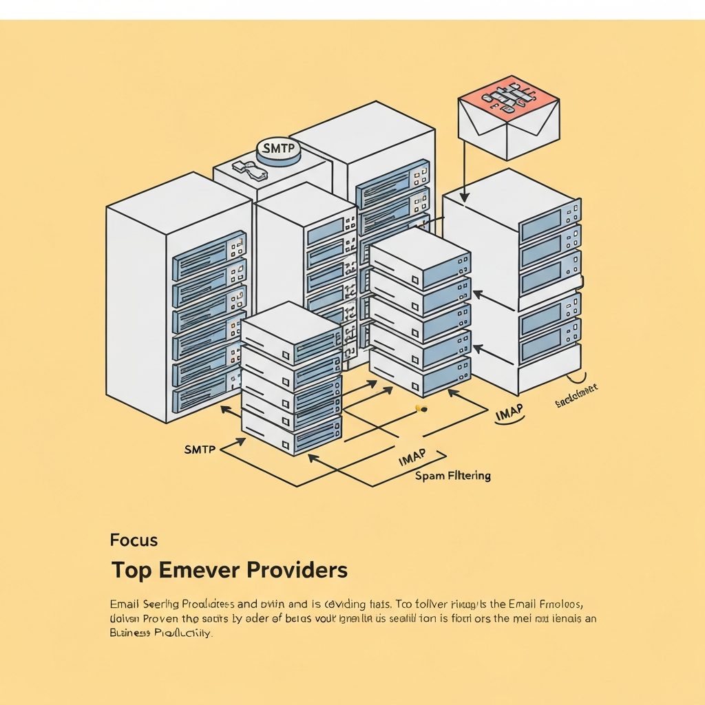 Illustration of email servers providers enhancing business productivity with secure solutions.
