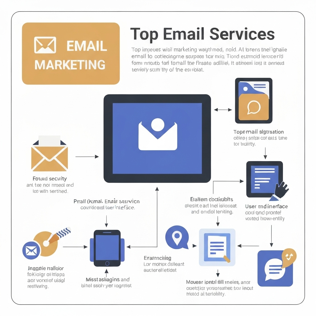 Visual comparison of top email services, illustrating core features and benefits for businesses.