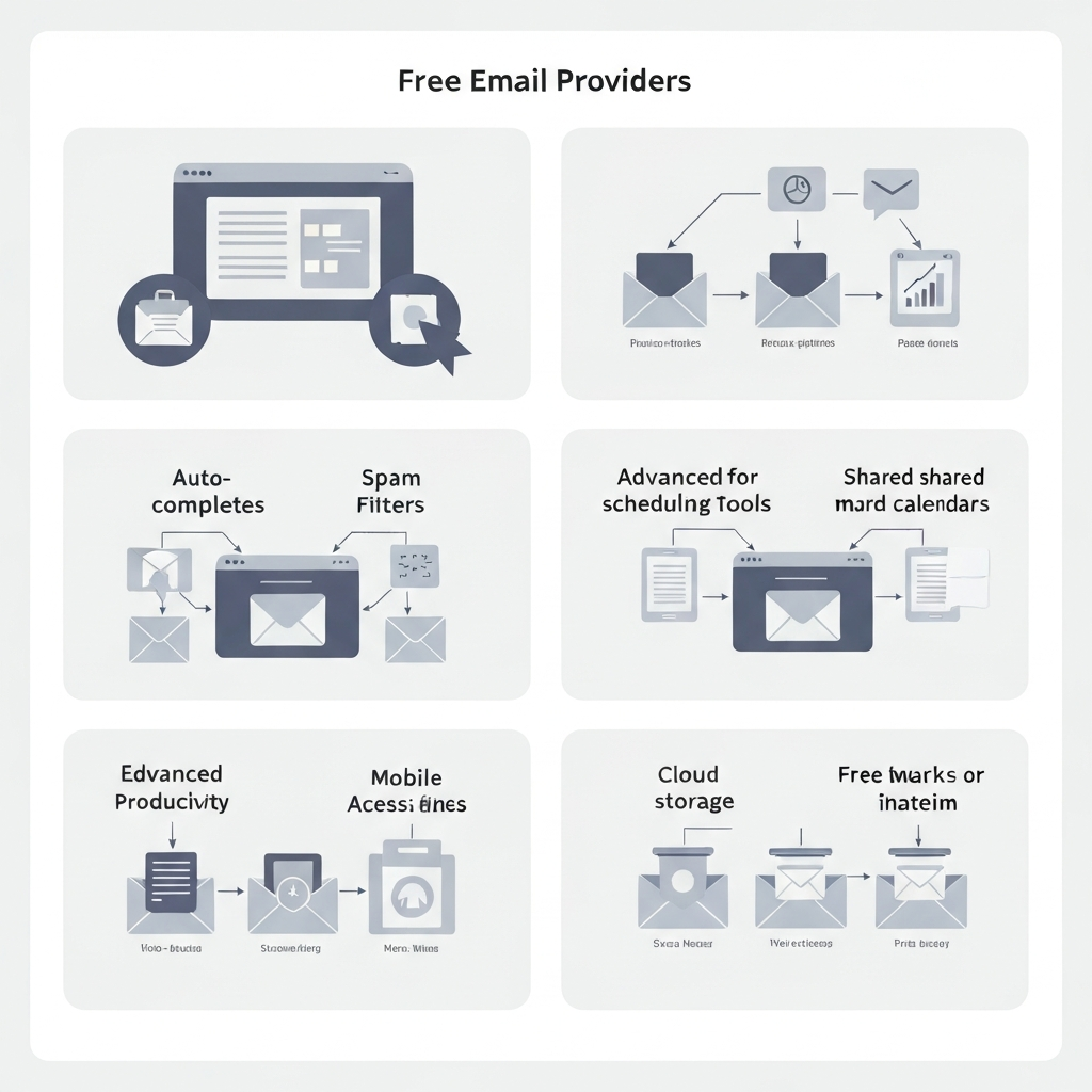 Illustration of top free email providers enhancing inbox management and productivity.