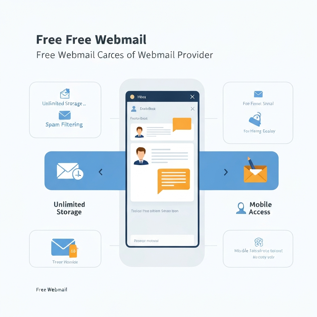 Modern graphic illustrating diverse free webmail providers for enhanced productivity and email management.