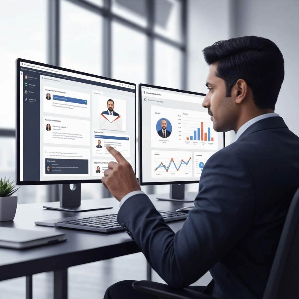 Modern graphic showcasing effective sales outreach tools for business growth and efficiency.