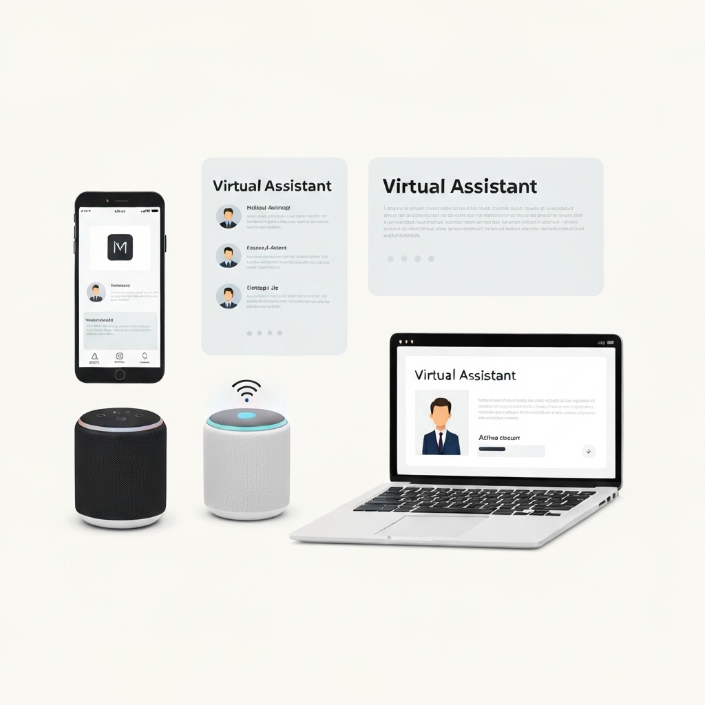 Modern interface showcasing virtual assistant tools for effective AI competitor analysis and business intelligence.