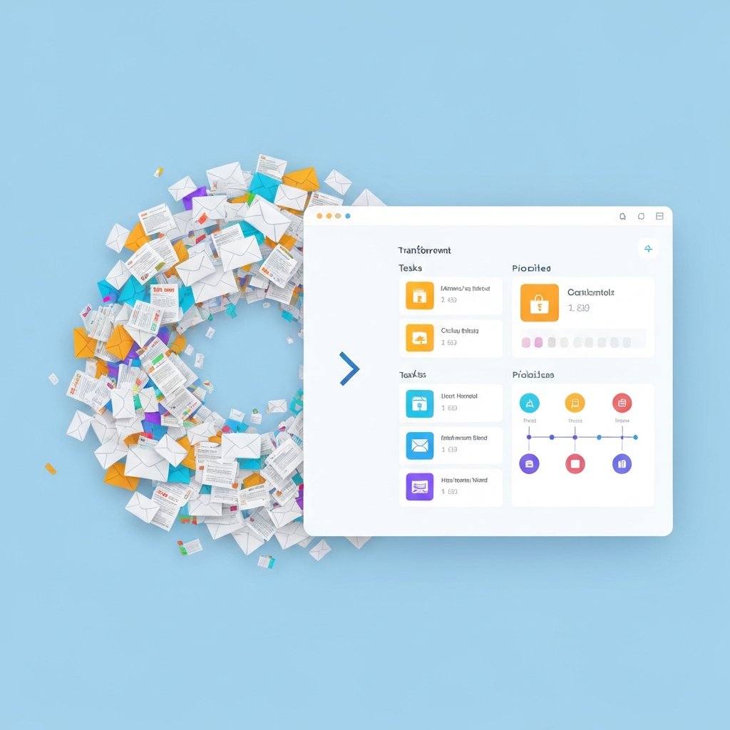 Visual guide on how to turn emails into actionable tasks for efficient inbox management.