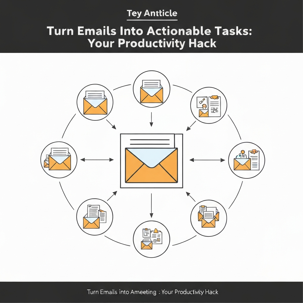Illustration: Transforming an email into actionable tasks for efficient email management.
