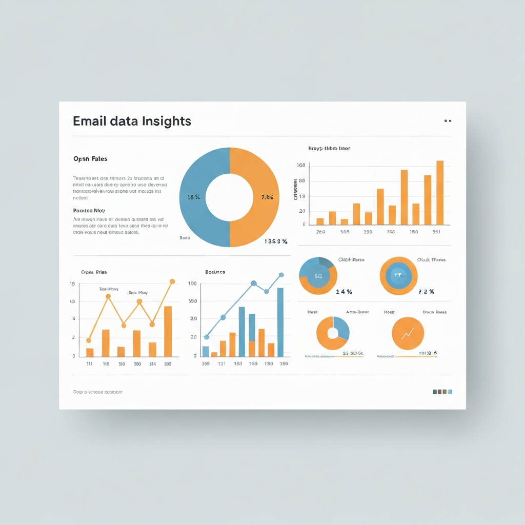 Professional graphic illustrating email data insights powered by AI for improved productivity.