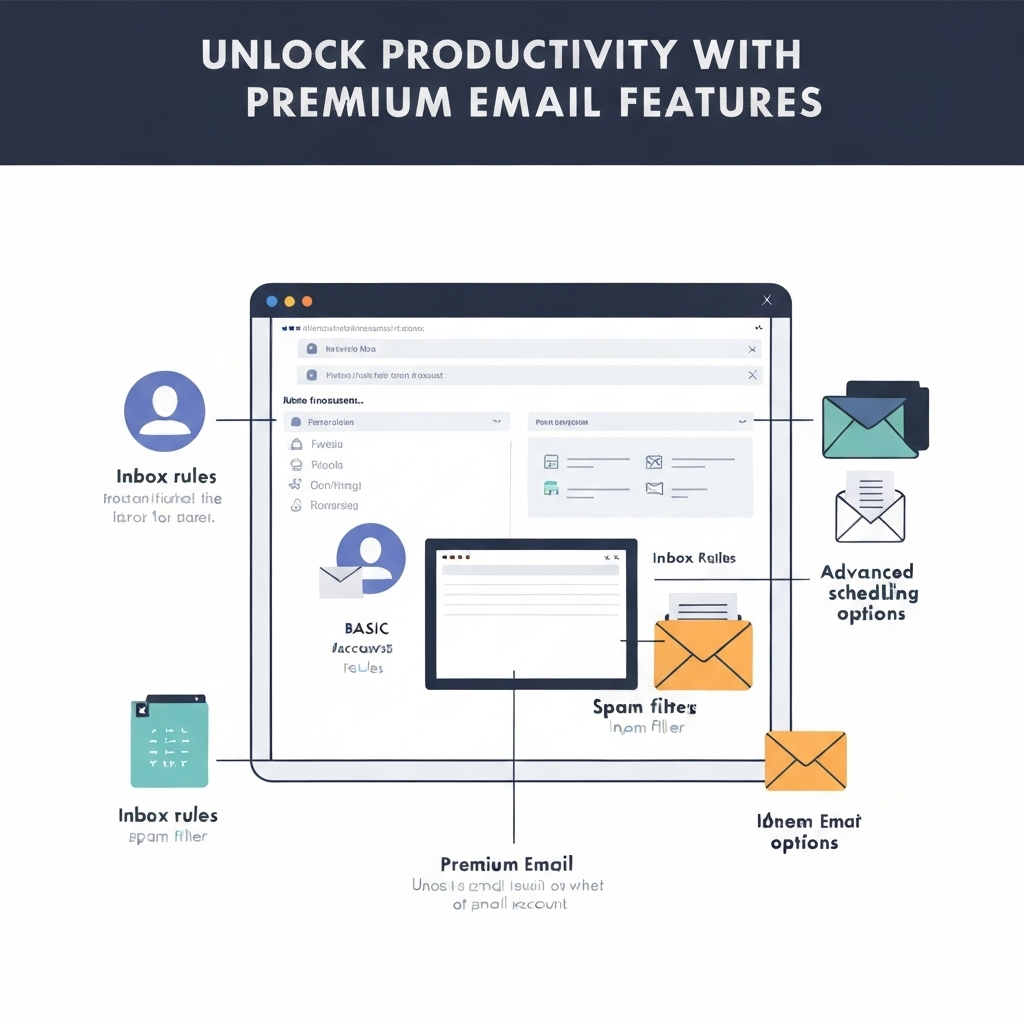 Premium email illustration showcasing smart inbox and AI management for enhanced productivity.
