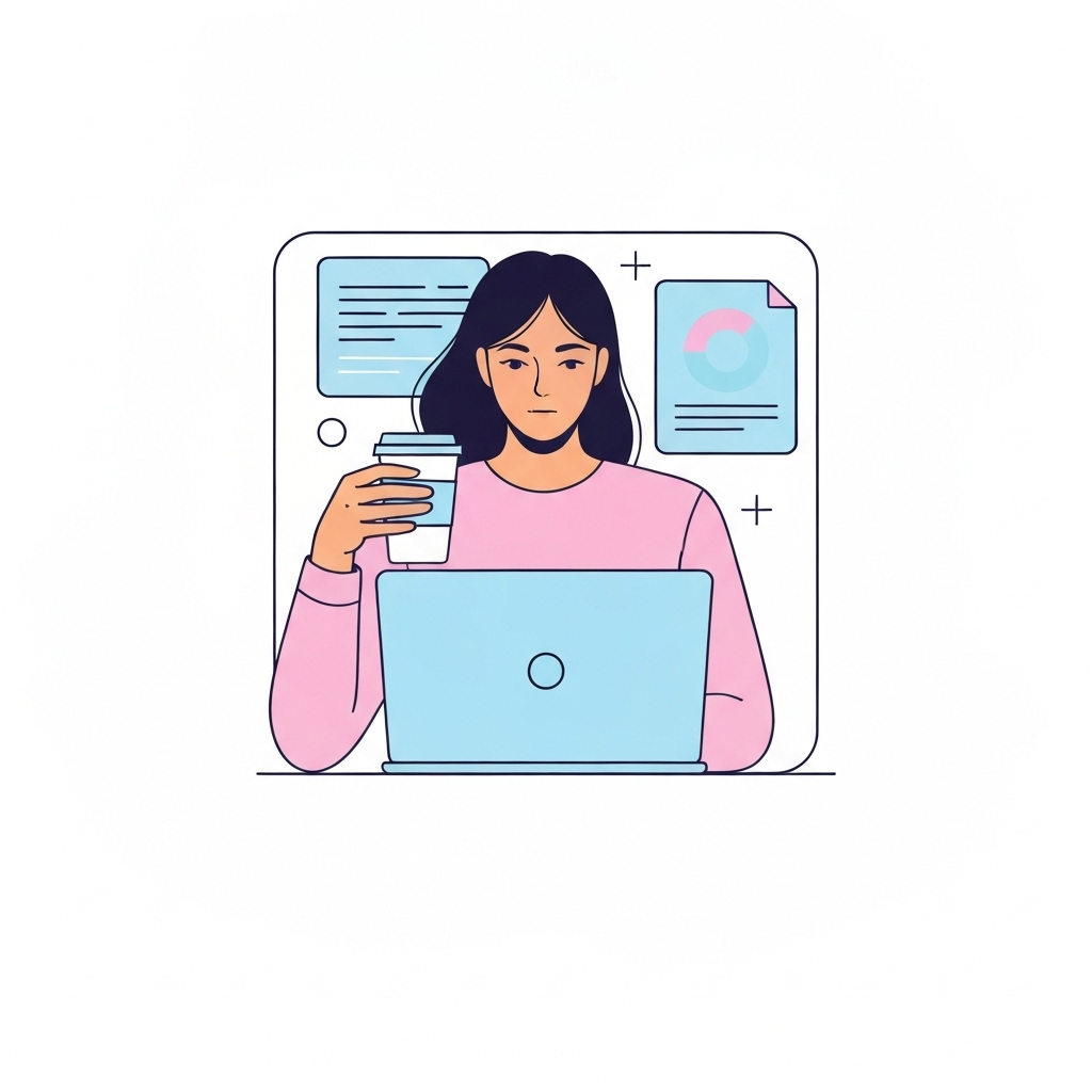 Modern graphic illustrating a virtual administrative assistant boosting AI productivity for business tasks.