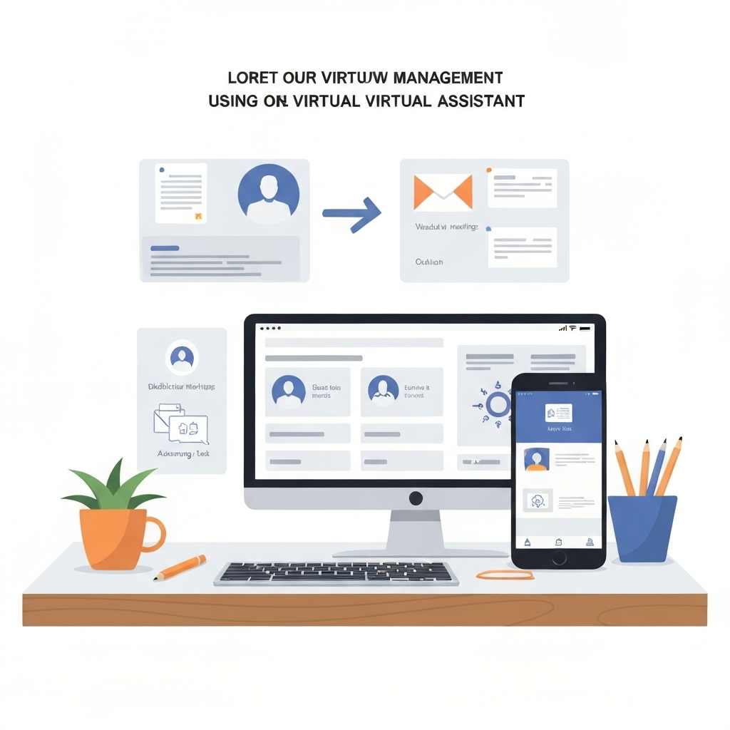 Virtual assistant from home managing emails for improved work from home efficiency.