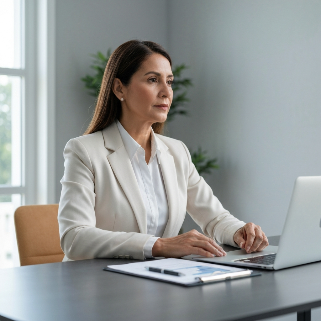 Modern graphic of a virtual office assistant automating inbox tasks with AI.