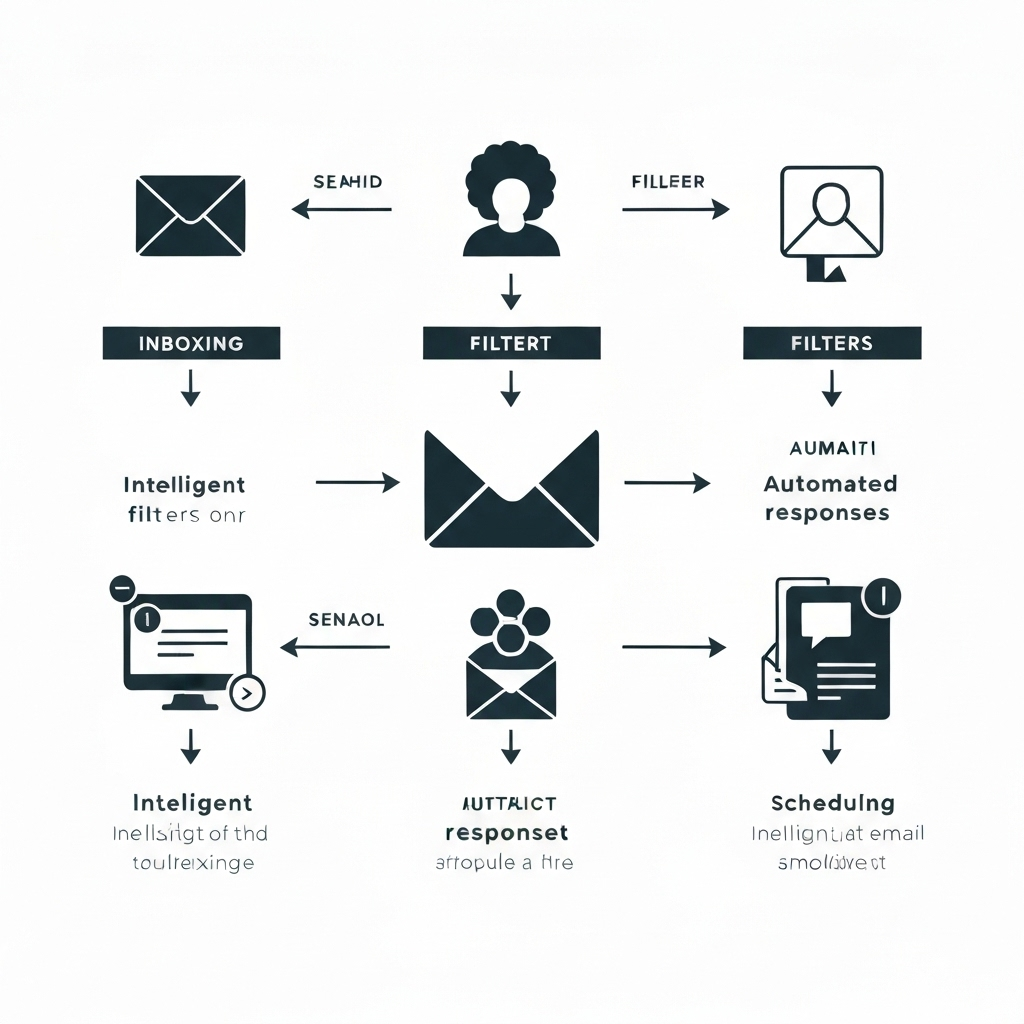 AI email helper illustration explaining smart email management and productivity.